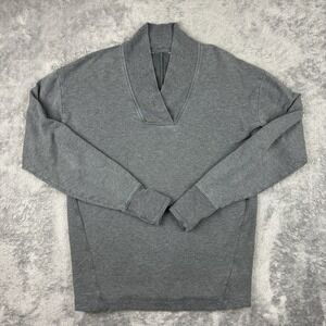 Athleta Women's Large Gray V-Neck Clarity Sweater Sweatshirt Athletic